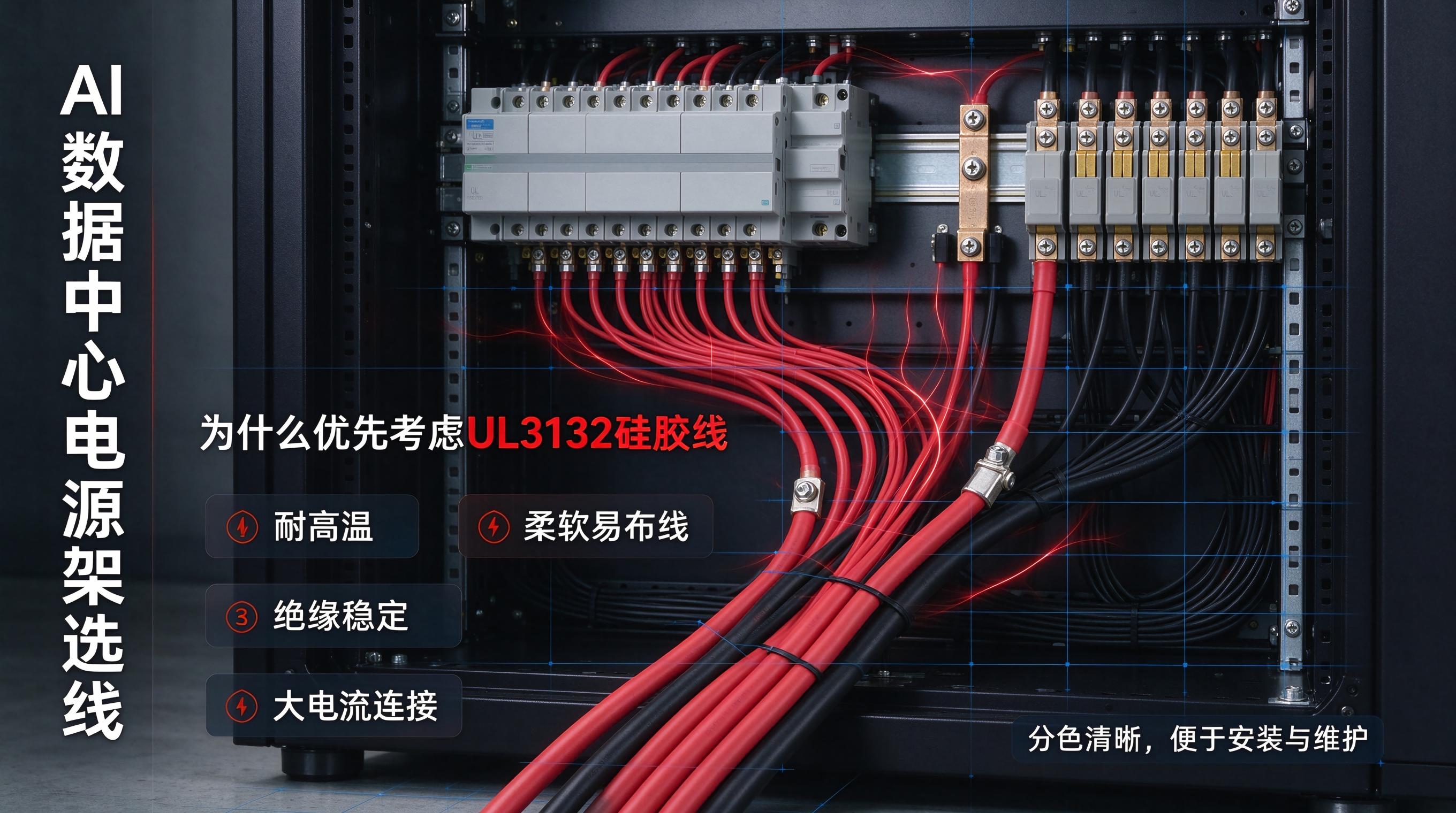 AI数据中心电源架选线指南：耐热硅胶线用在哪里，UL 3132 和普通线材差在哪